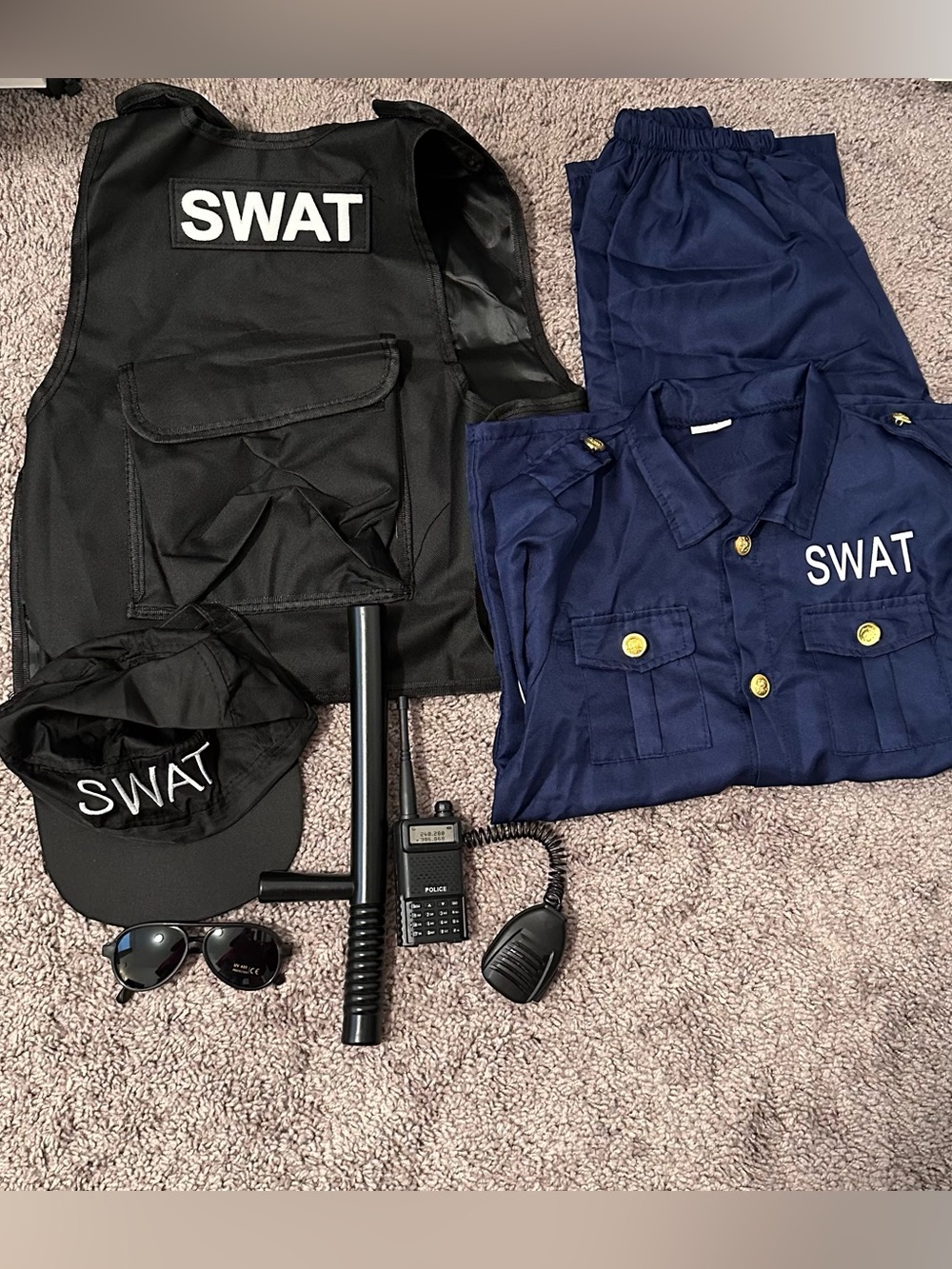 Kids Black SWAT Costume
